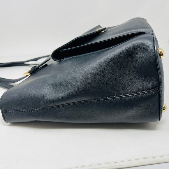 Michael Kors Small Tote Bag Black Gold Buckle Casual - Picture 5 of 11